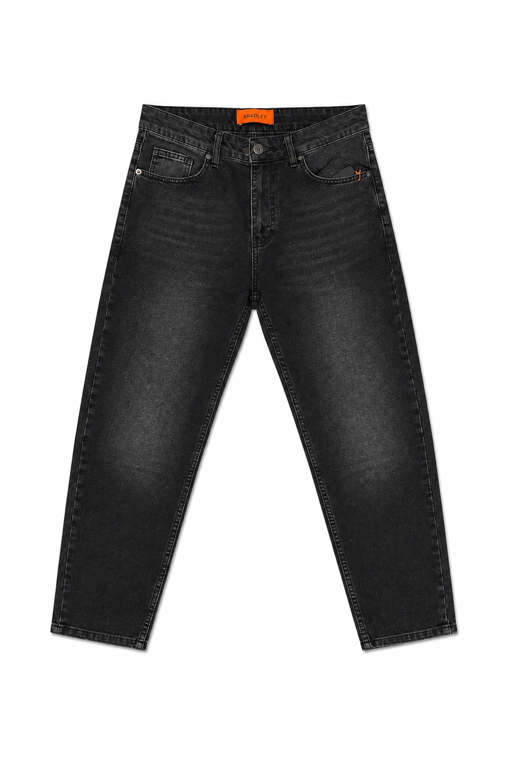 Washed Black Straight Jeans