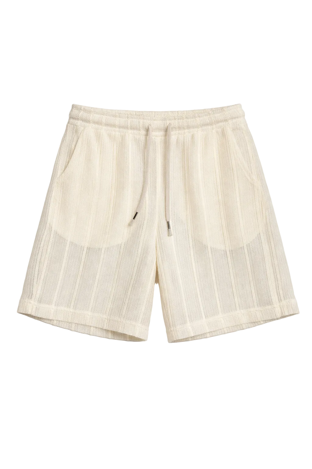 Textured Stripe Mesh Shorts