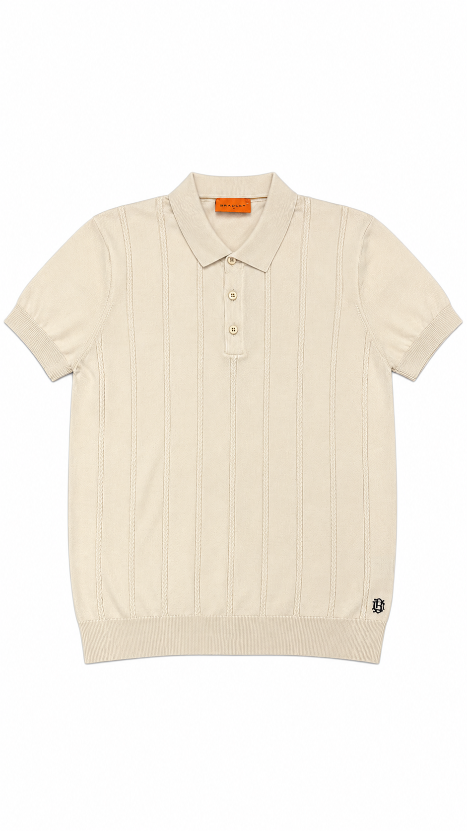 Cable Stripe Knit Polo