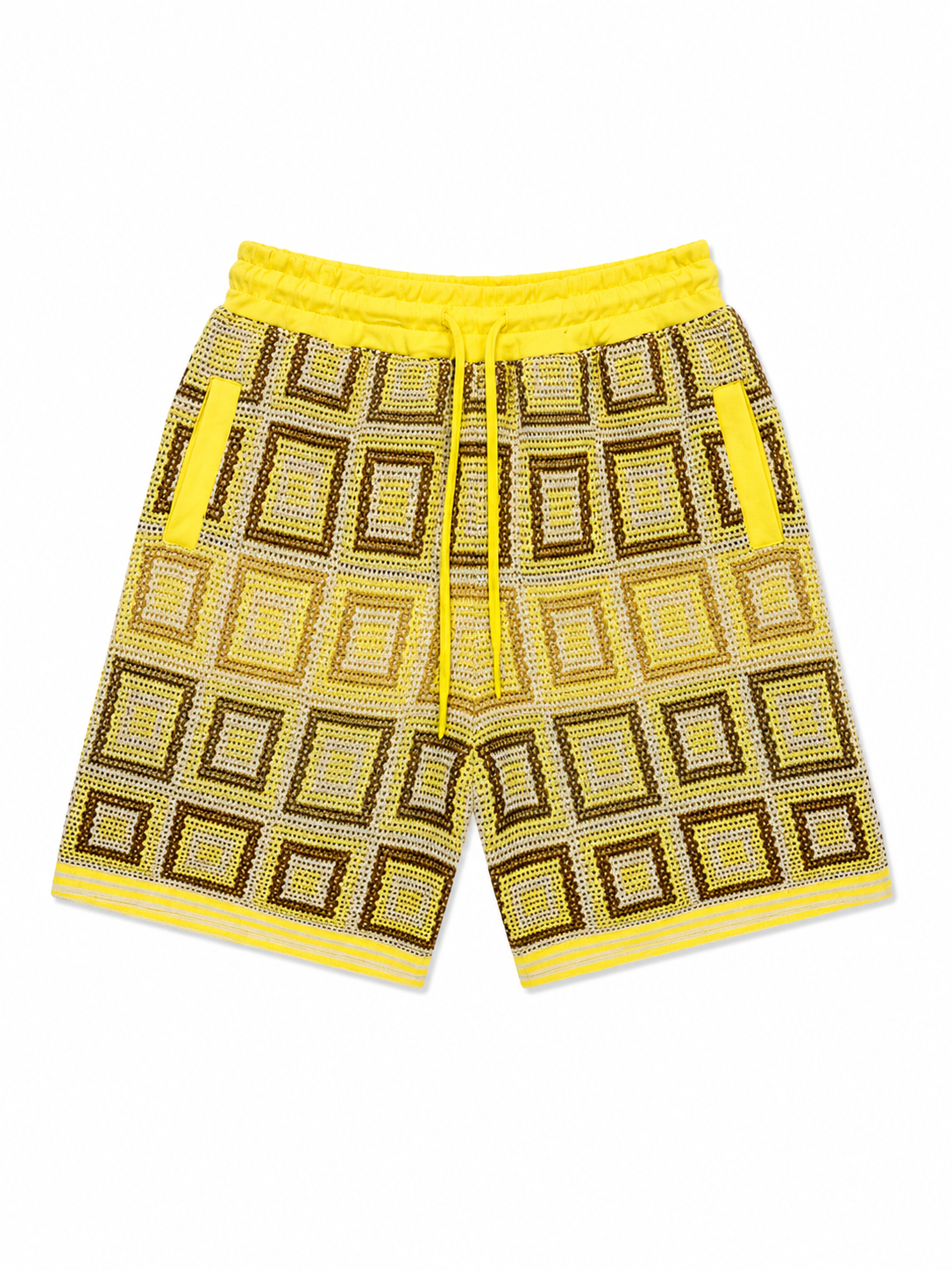 Golden Grid Knit Shorts