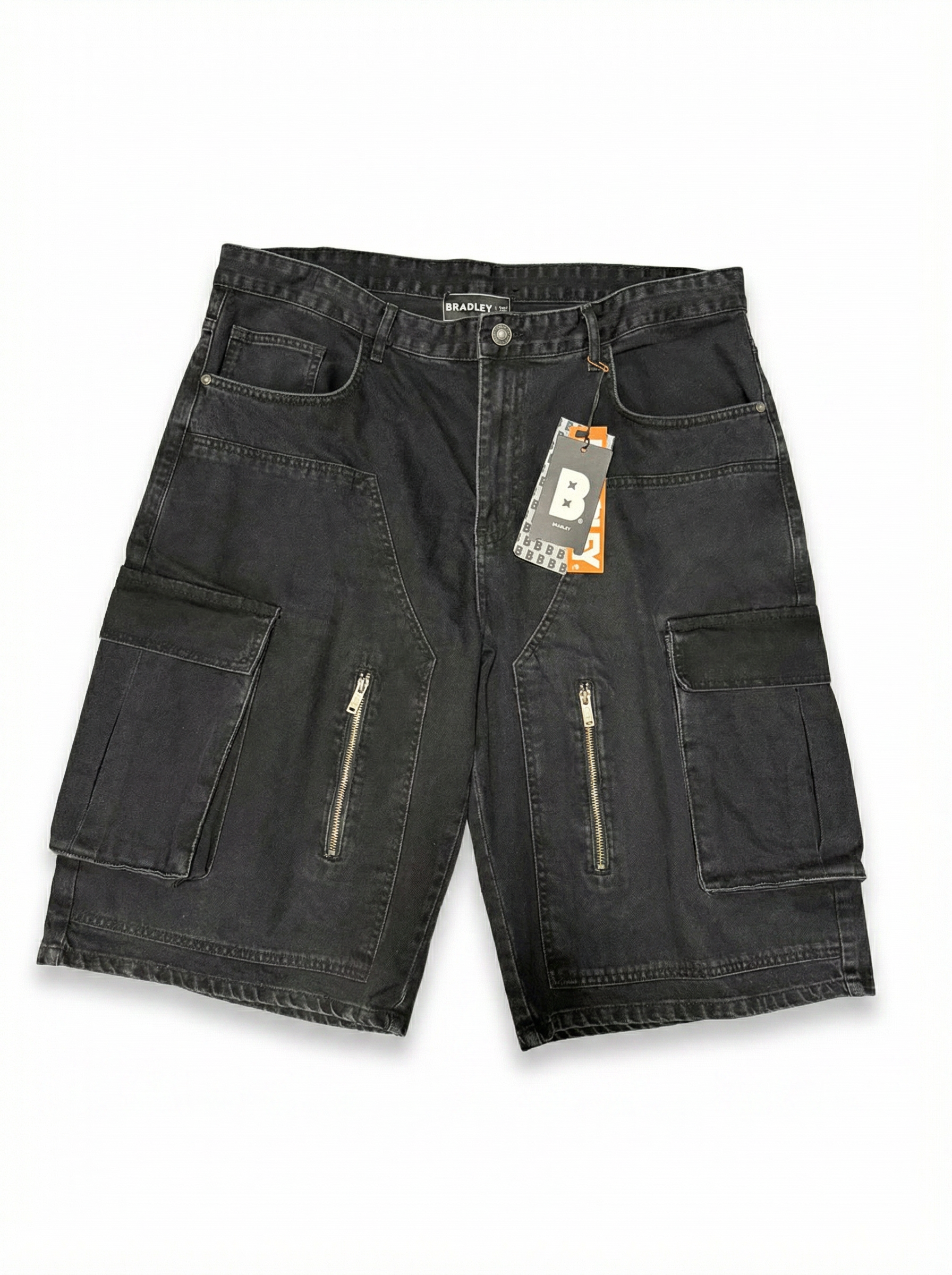 Multi-Pocket Denim Cargo Shorts
